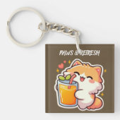 Aangepaste Pootjes en Refresh Cute Kat Ontwerp Sleutelhanger (voorkant)