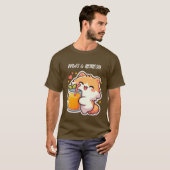 Aangepaste Pootjes en Refresh Cute Kat Ontwerp T-shirt (Voorkant volledig)