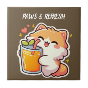 Aangepaste Pootjes en Refresh Cute Kat Ontwerp Tegeltje