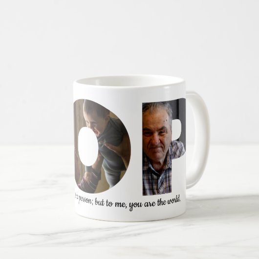 Aangepaste POP 3 Photo Collage Quote Vaderdag Koffiemok (Voorkant rechts)