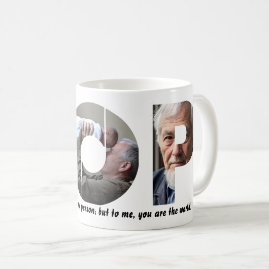 Aangepaste POP 3 Photo Collage Quote Vaderdag Koffiemok (Voorkant rechts)