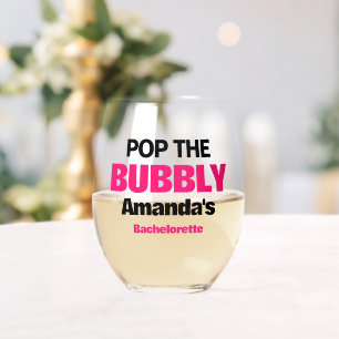 Aangepaste Pop De Bubbly Bachelorette Party Favors Wijnglas Zonder Voet