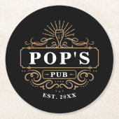 Aangepaste Pop Pub Home Bar Jaar ingesteld Ronde Kartonnen Onderzetter (Voorkant)