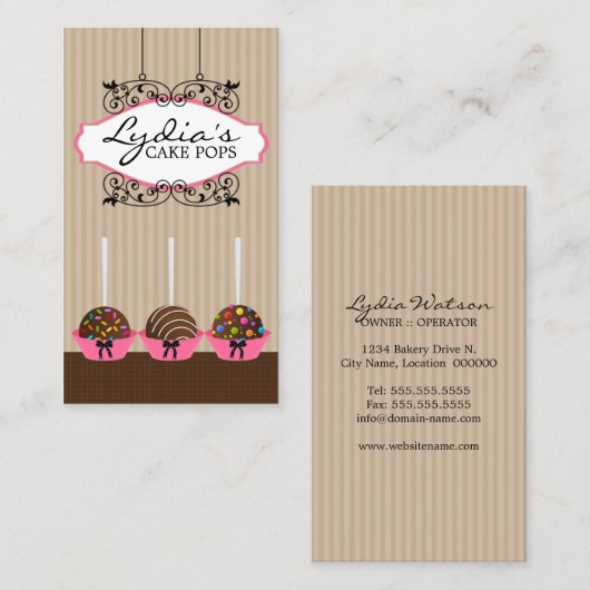 Aangepaste Poppen bakkerij Visitekaartje (Voorkant / Achterkant)
