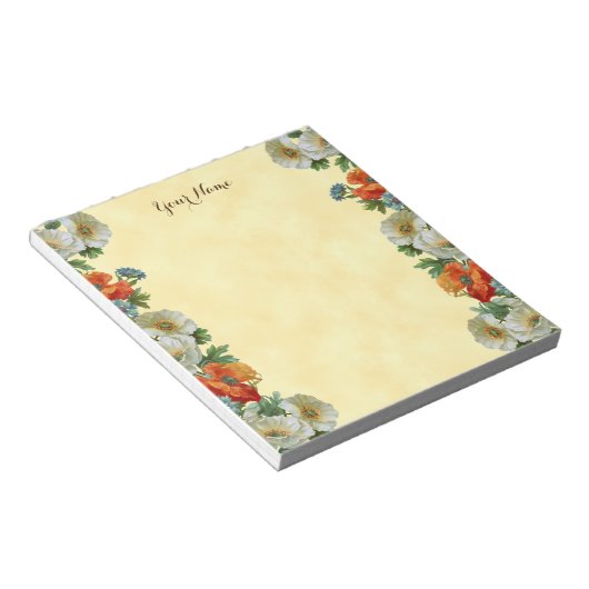 Aangepaste Poppies en Cornflowers Notitieblok (Schuin)