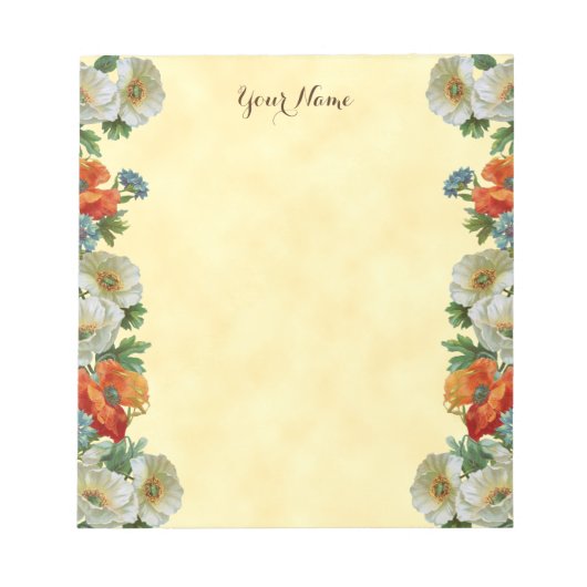 Aangepaste  Poppies en Cornflowers Notitieblok (Voorkant)