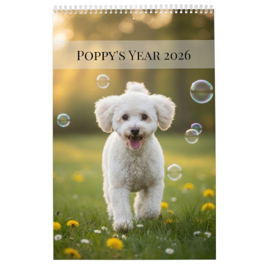 Aangepaste Poppy-hond 2026 Agenda Kalender (Hoes)