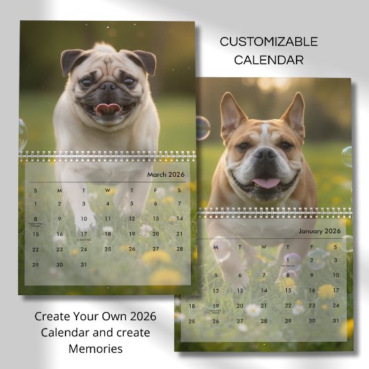 Aangepaste Poppy-hond 2026 Agenda Kalender