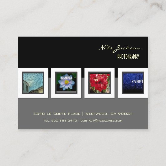 Aangepaste portfolio visitekaartjes foto's sjabloo (Achterkant)
