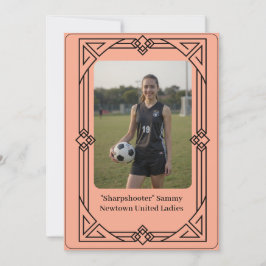 Aangepaste Portret Foto Voetbal Getuigschrift Uitn Feestdagenkaart