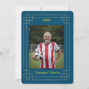 Aangepaste Portret Foto Voetbal Getuigschrift v2 U Feestdagenkaart