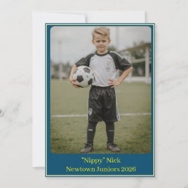 Aangepaste Portret Foto Voetbal Verjaardagsfeest U Feestdagenkaart