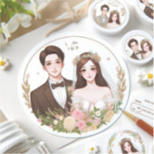 Aangepaste portret stickers van het paar (Voorkant)