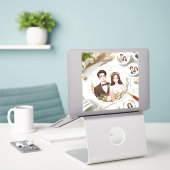 Aangepaste portret stickers van het paar (Laptop op bureau)