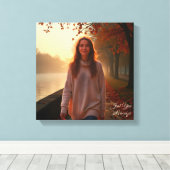 Aangepaste Portret van Haar – Een Speciale Cadeau Canvas Afdruk (Insitu (Houten vloer))