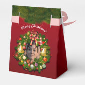 Aangepaste Portret Xmas Krans Bedankdoosjes (Achterkant)