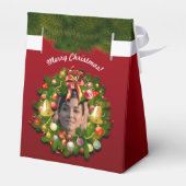 Aangepaste Portret Xmas Krans Bedankdoosjes (Achterkant)