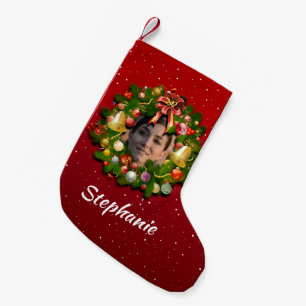 Aangepaste portretkrans kleine kerstsok