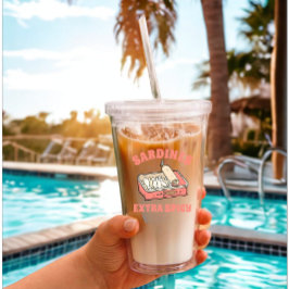 Aangepaste Portugal Lover Sardines Lichtroze Tekst Acryl Drinkbeker