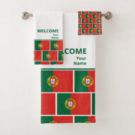 Aangepaste PORTUGAL-vlag Bad Handdoek