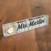 Aangepaste  Portugese Tegel Klok Naam Bord Naambordje (Zijkant)