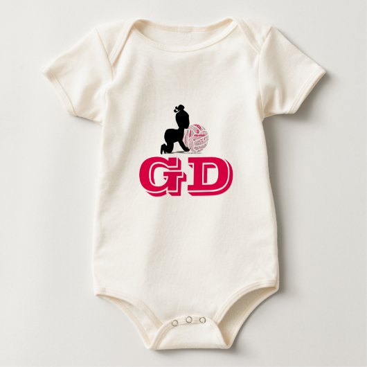 Aangepaste positie netball player thema romper (Voorkant)