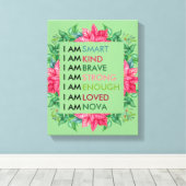 Aangepaste positieve effecten voor kinderen canvas afdruk (Insitu (Houten vloer))