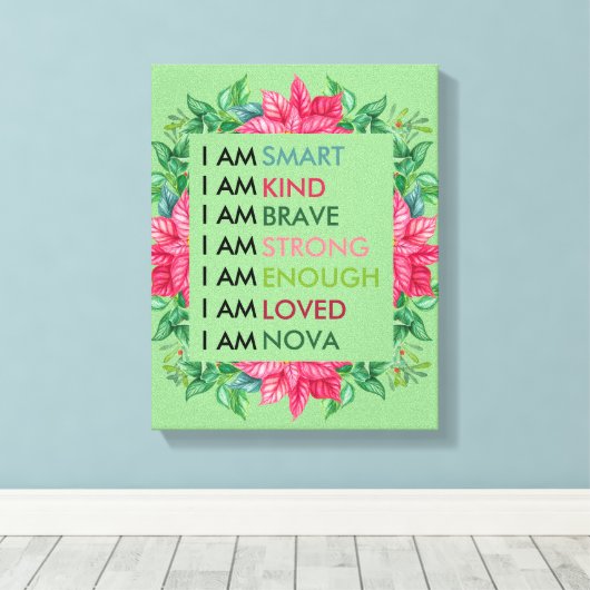 Aangepaste positieve effecten voor kinderen canvas afdruk (Insitu (Houten vloer))