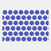 Aangepaste Positieve Vibes, Blauwe Bloemen Kwaad O Inpakpapier Vel (Voorkant 3)