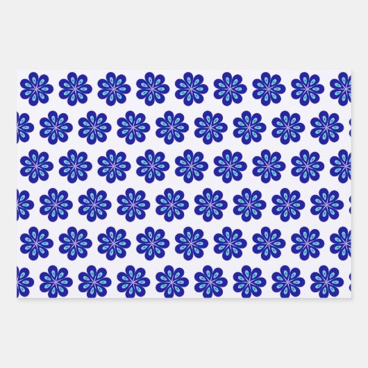 Aangepaste Positieve Vibes, Blauwe Bloemen Kwaad O Inpakpapier Vel (Voorkant 3)