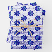 Aangepaste Positieve Vibes, Blauwe Bloemen Kwaad O Inpakpapier Vel (In situ)