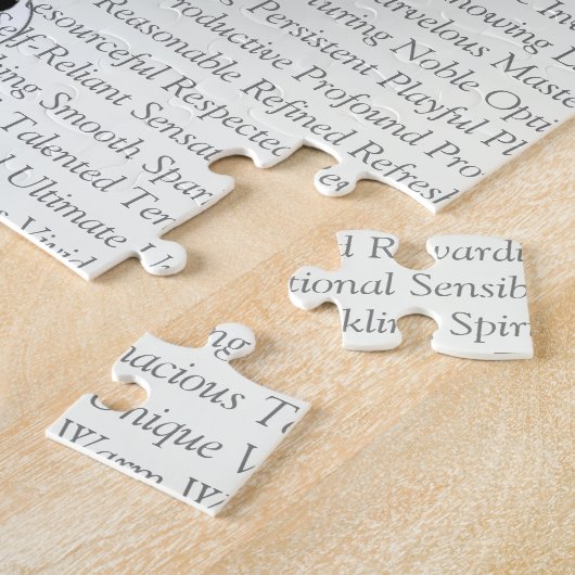 Aangepaste positieve woordbevestiging legpuzzel (Zijkant)