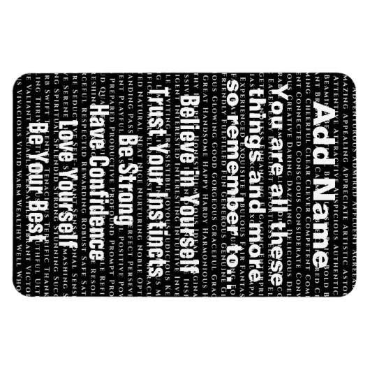 Aangepaste positieve woorden bevestigen magneet (Horizontaal)