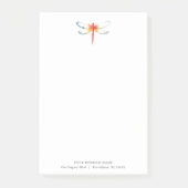 Aangepaste Post Het Noten Waterverf Rode Dragonfly Post-it® Notes (Voorkant)