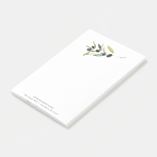 Aangepaste Post Het Notities Waterverf Olive Branc Post-it® Notes (Schuin)