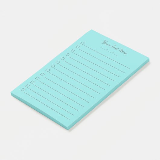 Aangepaste Post-it® notes aanbieden | Aqua 4x6 (Schuin)