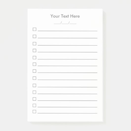 Aangepaste Post-it® notes aanbieden | Witte 4x6 (Voorkant)