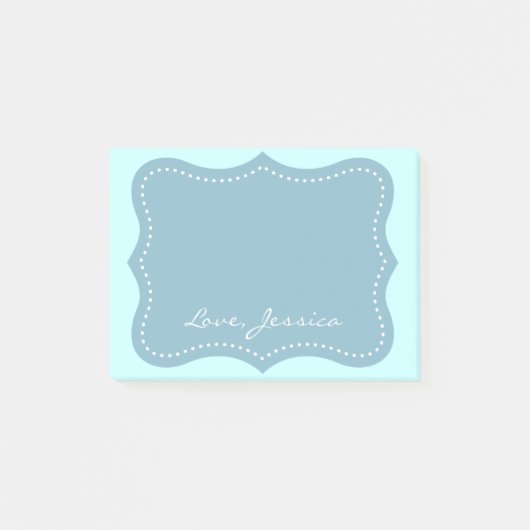 Aangepaste Post-it® notes blauwe haakje turquoise (Voorkant)