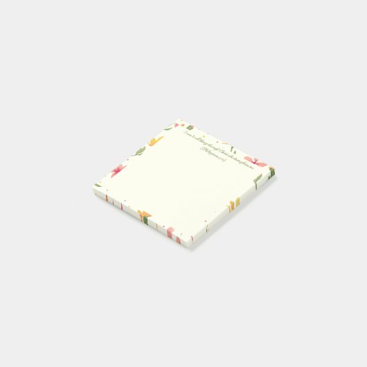 Aangepaste Post it Notes - Bloemenrand (Schuin)