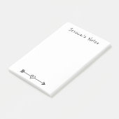 Aangepaste Post-it® notes met een leuke hartpijl (Schuin)