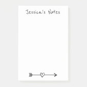 Aangepaste Post-it® notes met een leuke hartpijl (Voorkant)