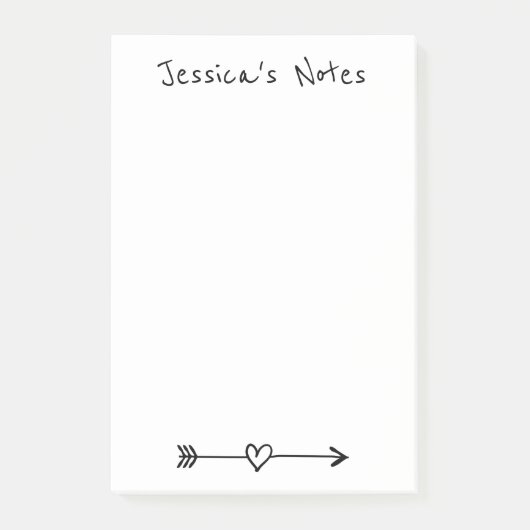 Aangepaste Post-it® notes met een leuke hartpijl (Voorkant)