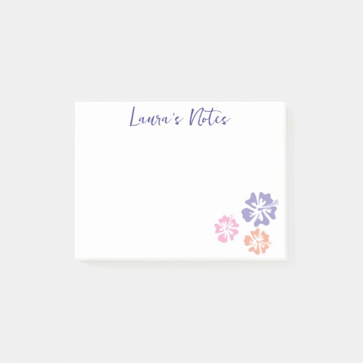 Aangepaste Post-it® notes met Hibiscus bloem logo (Voorkant)