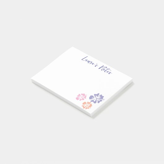Aangepaste Post-it® notes met Hibiscus bloem logo (Schuin)