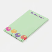 Aangepaste Post-it® notes met kleurrijke Zinnia bl (Schuin)