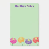 Aangepaste Post-it® notes met kleurrijke Zinnia bl (Voorkant)