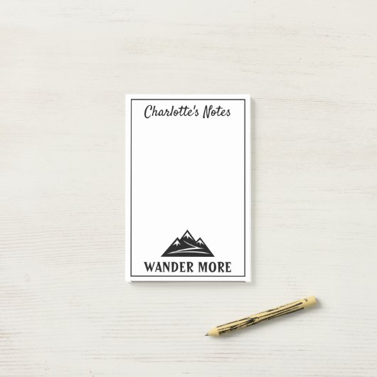 Aangepaste Post-it® notes met logo voor bergpieken (Op bureau)