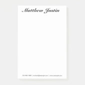 Aangepaste Post-it Notes met naam en contactgegeve (Voorkant)