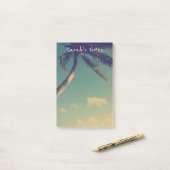 Aangepaste Post-it® notes met palmboomfoto (Op bureau)