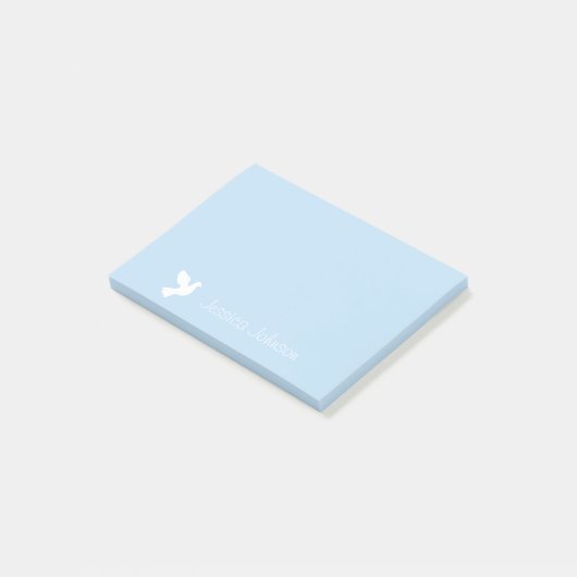 Aangepaste Post-it® notes met witte doven (Schuin)
